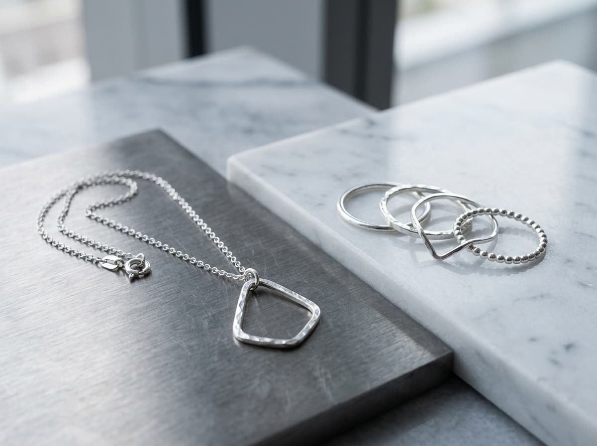 Minimalist geometry meets 925 sterling silver luster. Everyday luxury.